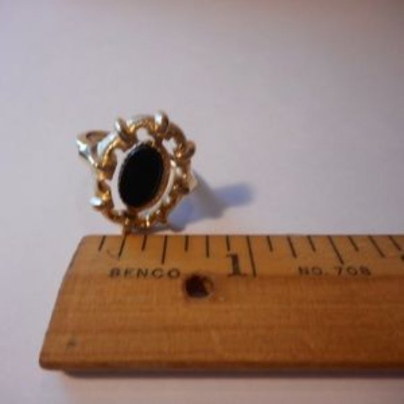 "Vintage Avon Convertible Ring Black White Size 7 " - Picture 6 of 7